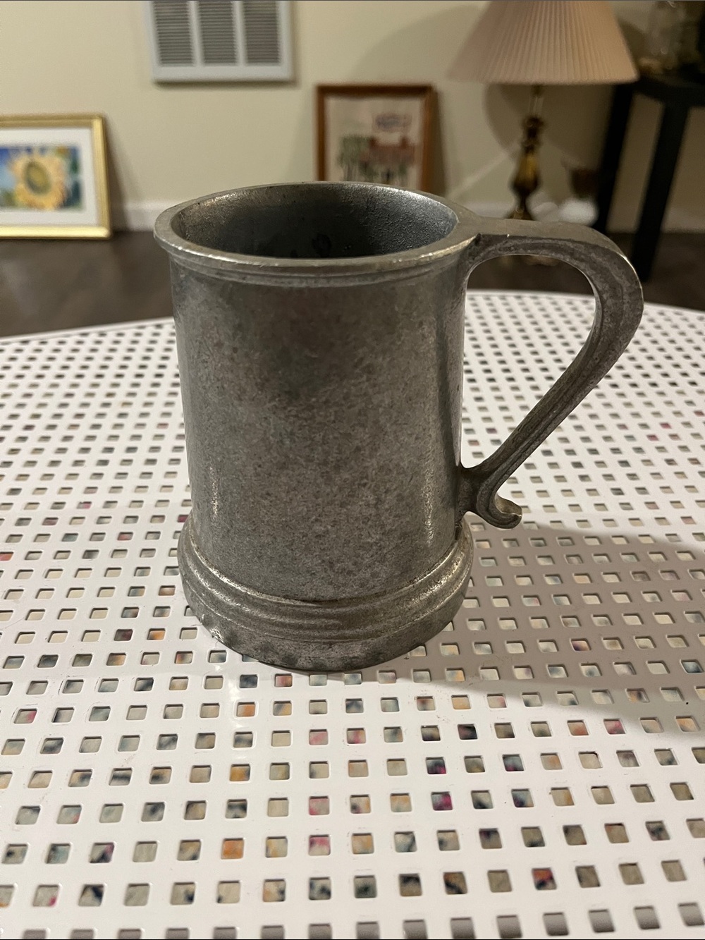 Vintage-Style Pewter Tankard Mug 4.5” tall